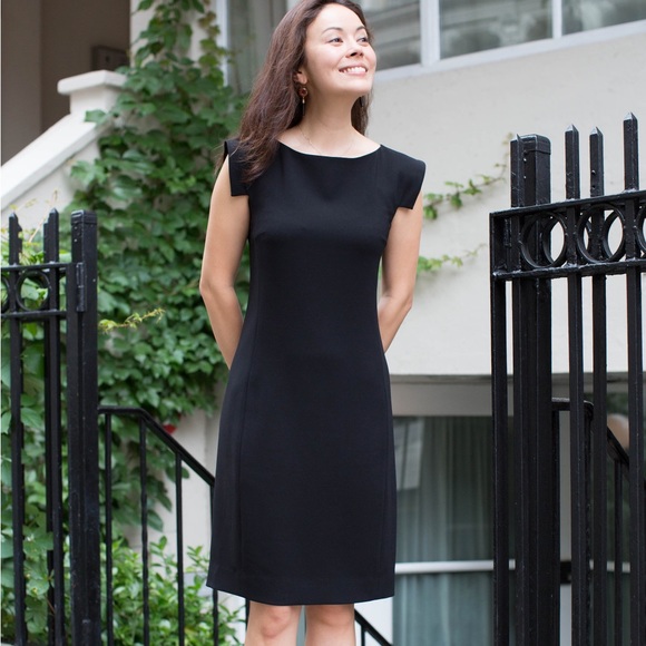 M.M. Lafleur Sz 2 The Sarah Crepe Black Sheath Dress - Picture 3 of 9